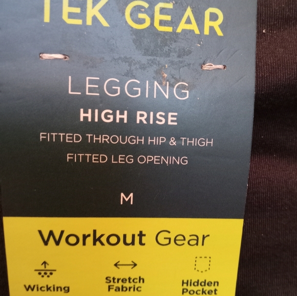 NEW.  TEK GEAR WORKOUT LEGGINGS   SIZE MEDIUM.  NWT - Picture 3 of 5